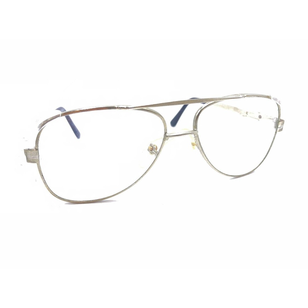 Crews Engineer Vintage Light Gold Aviator Eyeglasses Frames 147 Side Shields
